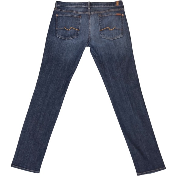 7 For All Mankind Roxanne Skinny Jeans Women's 32 Dark Wash Premium Denim - Picture 5 of 11